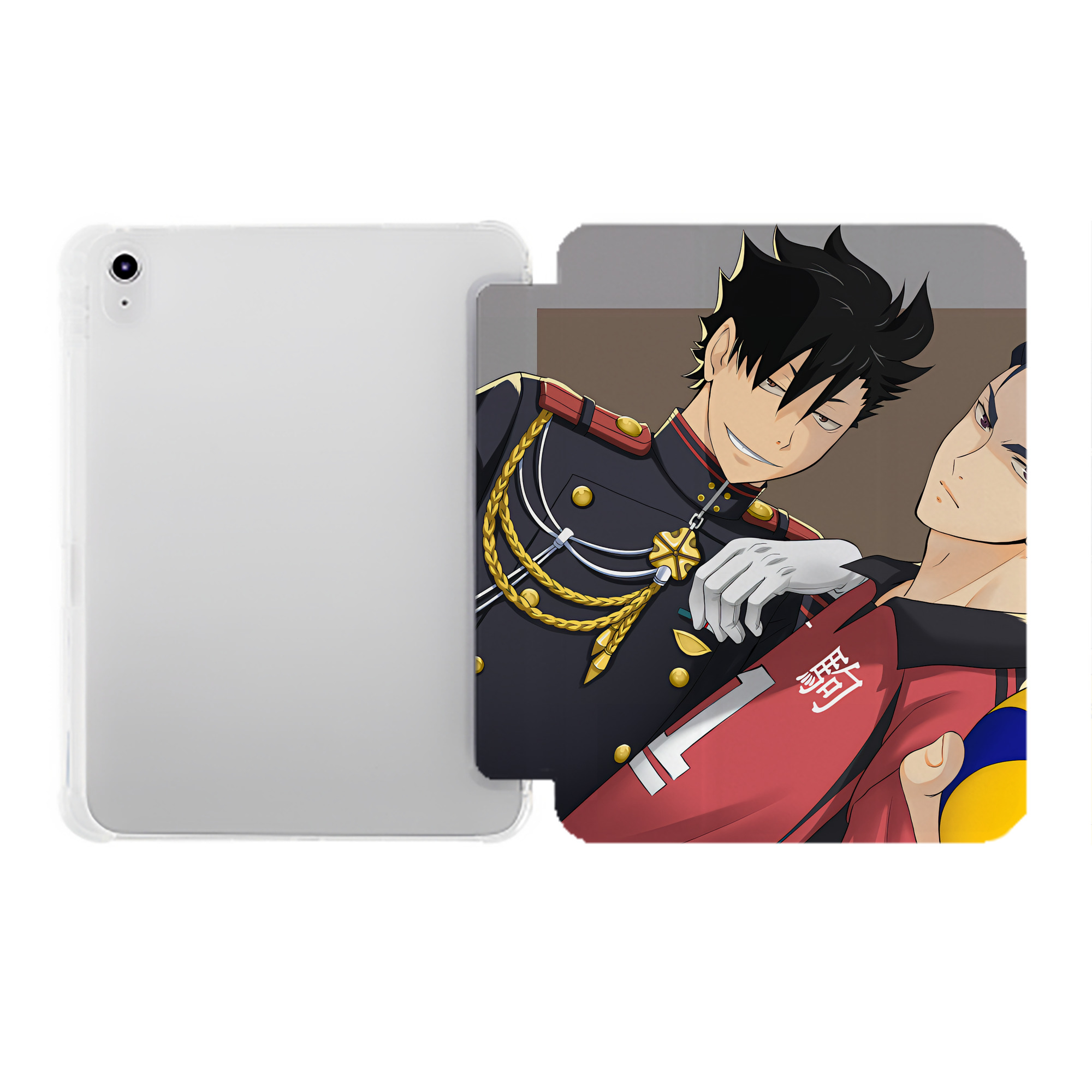 （画像用） ハイキュー!! Haikyu!! IPad ケース ペン収納付き 三つ折りスタンド PUレザー×シリコン 対応機種9.5/10.5/10.9インチ